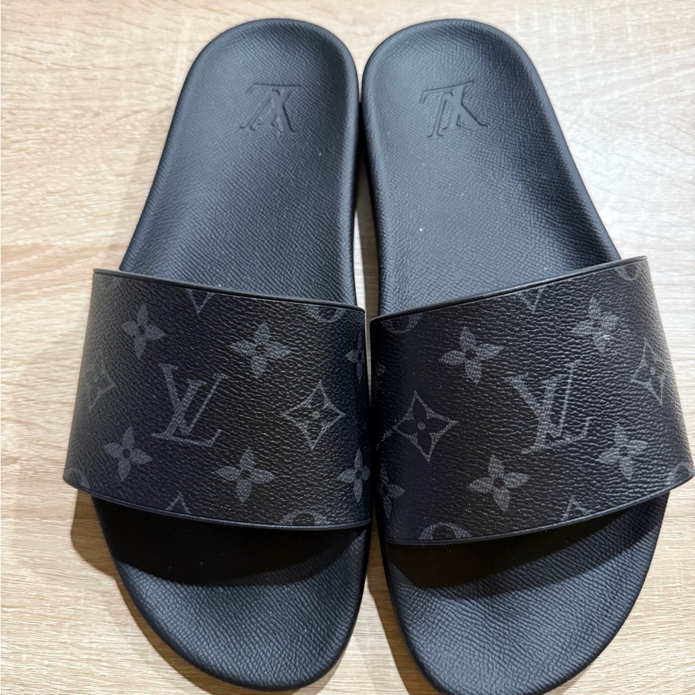 Louis Vuitton Dark Monogram Slides